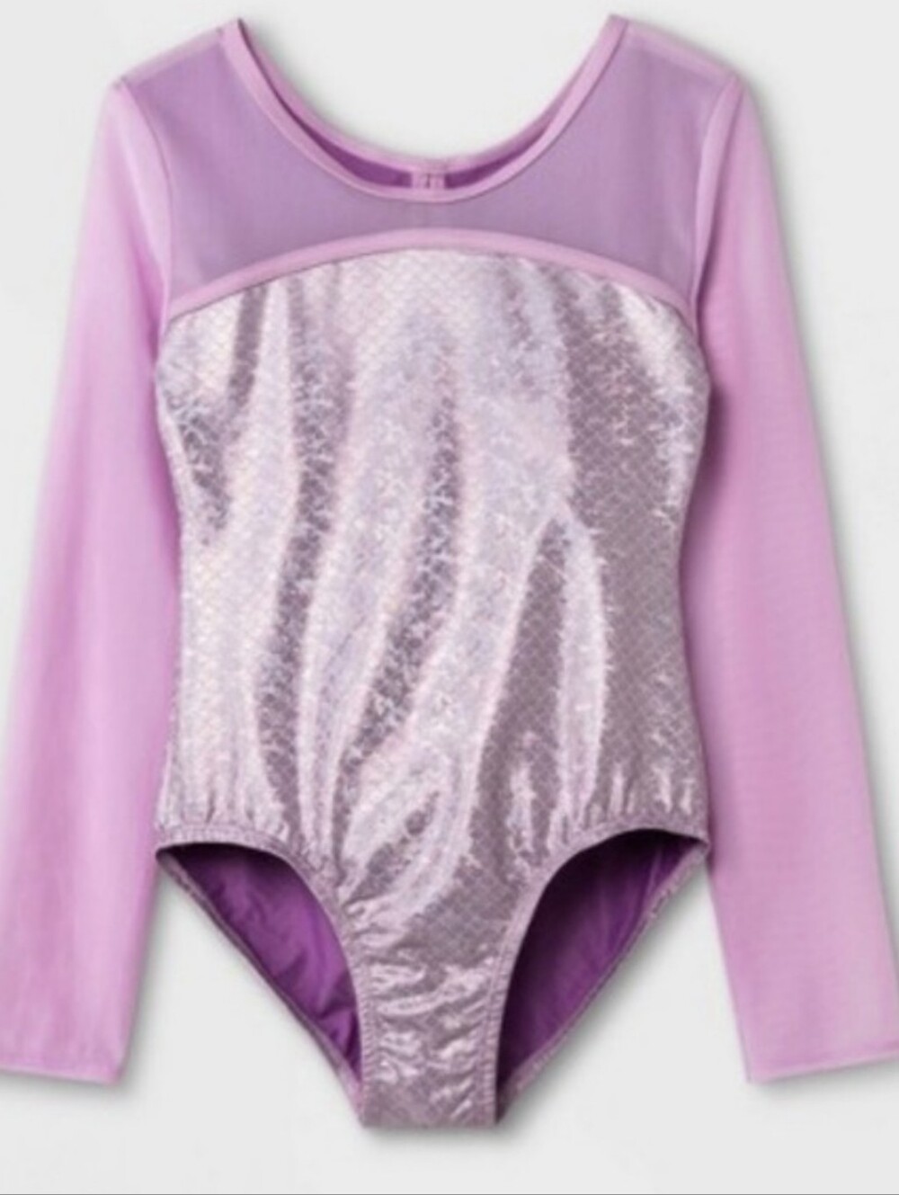 Cat & Jack Lilac Shimmer Long Sleeve Leotard
